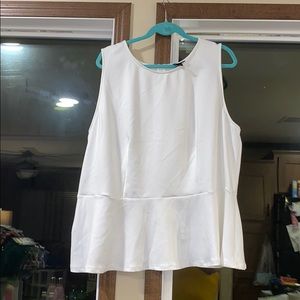 Silky white peplum top